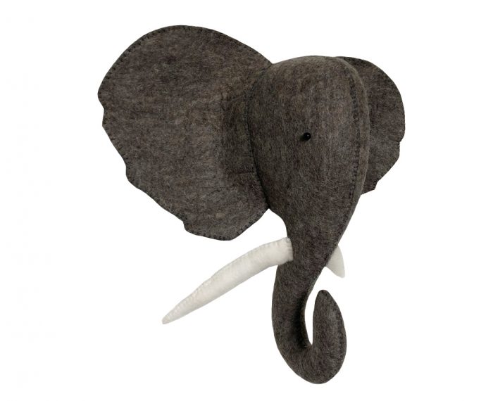 Gamcha Dierenkop Olifant - grijs