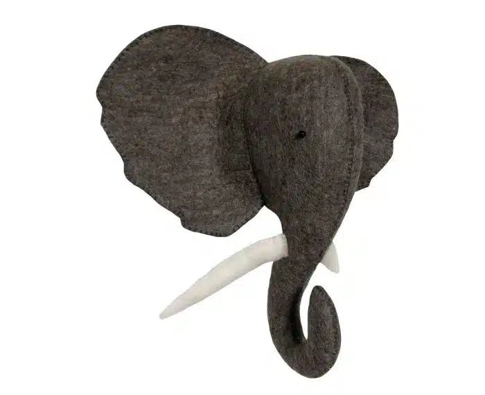 Gamcha Dierenkop Olifant - grijs