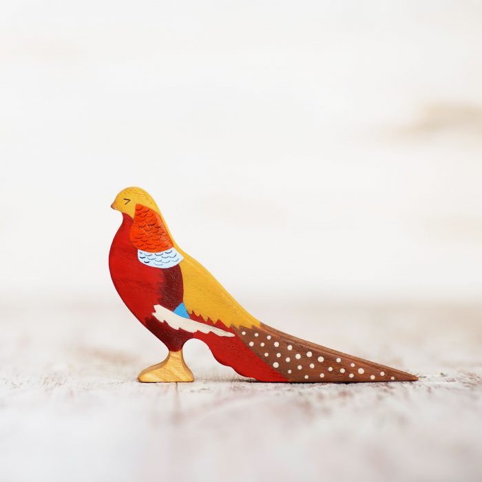 Wooden Caterpillar Vogels - Gouden fazant