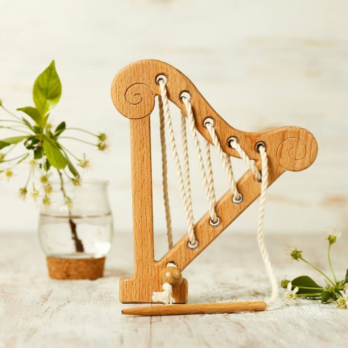 Wooden Caterpillar - Waldorf Houten Rijgspeelgoed Harp - Afbeelding 2