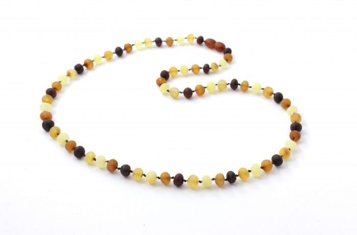 Barnsteen Volwassen Ketting 45 cm - ongepolijst multicolor amber