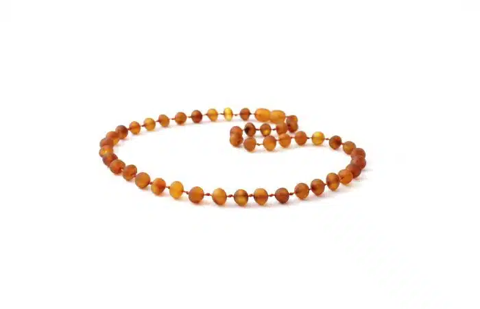 Barnsteen Peuterketting 32 cm - ongepolijst cognac amber - Afbeelding 2
