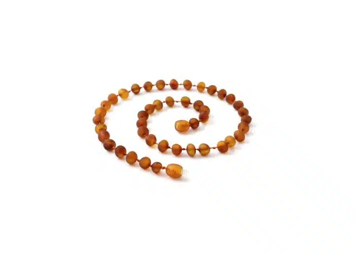 Barnsteen Peuterketting 32 cm - ongepolijst cognac amber