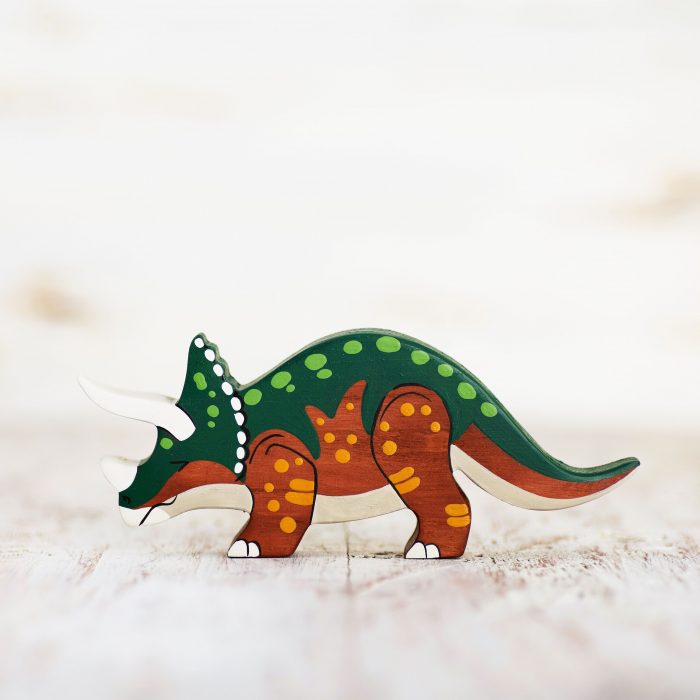 Wooden Caterpillar Dinos - Triceratops
