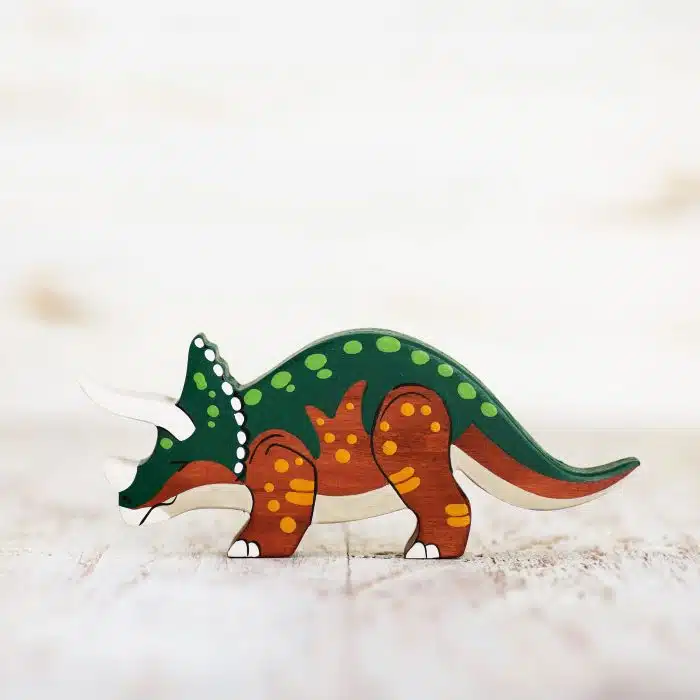 Wooden Caterpillar Dinos - Triceratops