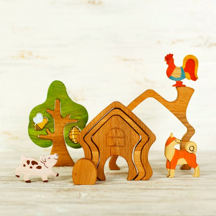 Wooden Caterpillar - Waldorf Stapelaar Huis - Afbeelding 3