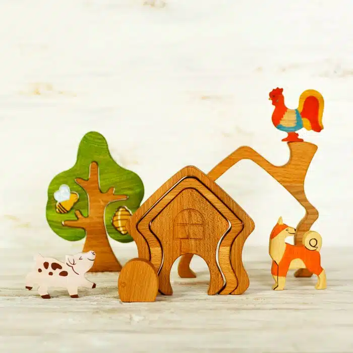 Wooden Caterpillar - Waldorf Stapelaar Huis - Afbeelding 3