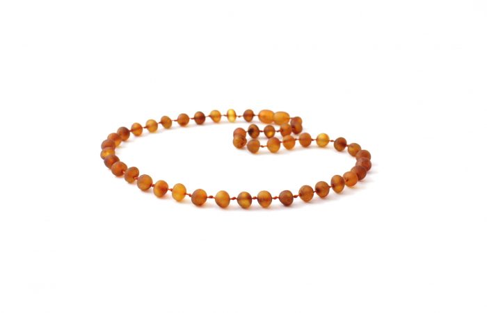Barnsteen Peuterketting 36 cm - ongepolijste cognac amber