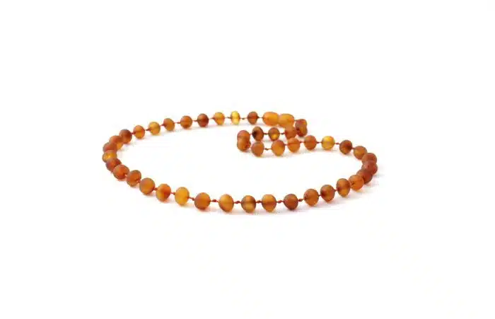 Barnsteen Peuterketting 36 cm - ongepolijste cognac amber