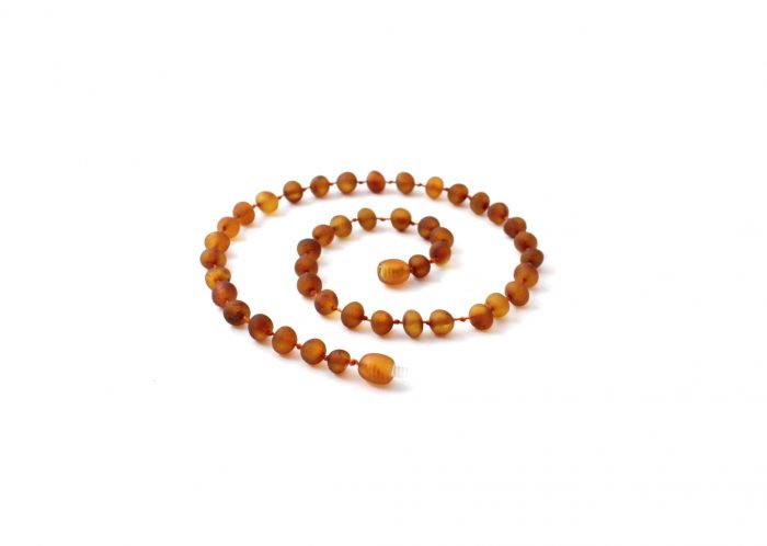 Barnsteen Peuterketting 36 cm - ongepolijste cognac amber - Afbeelding 2