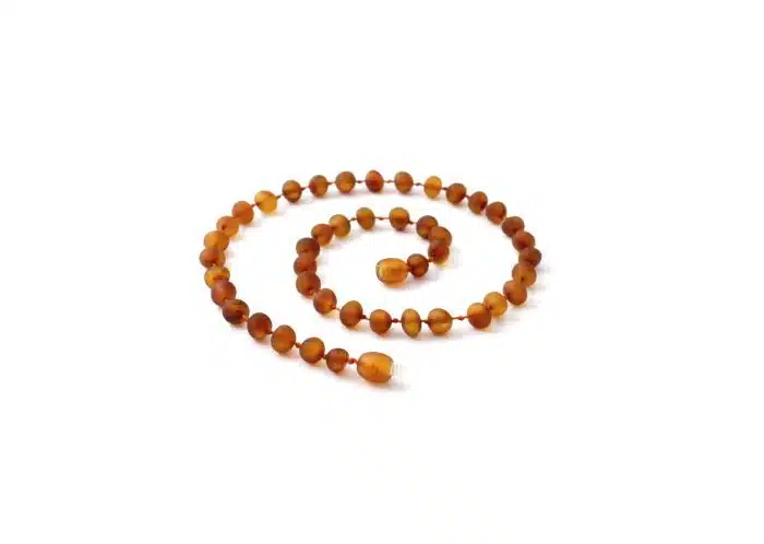 Barnsteen Peuterketting 36 cm - ongepolijste cognac amber - Afbeelding 2