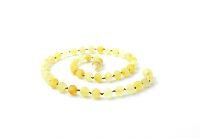 Barnsteen Peuterketting 32 cm - ongepolijst milky baltic amber - Afbeelding 2