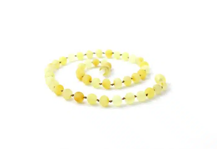 Barnsteen Peuterketting 32 cm - ongepolijst milky baltic amber - Afbeelding 2