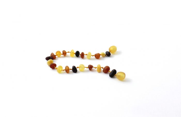 Barnsteen Baby Armband 14 cm - ongepolijst multicolor amber - Afbeelding 2
