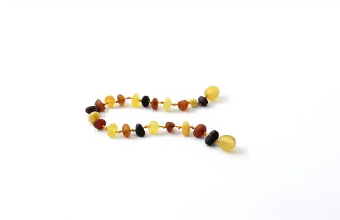 Barnsteen Baby Armband 14 cm - ongepolijst multicolor amber - Afbeelding 2