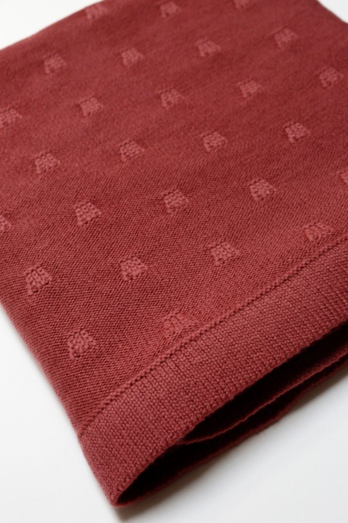 Hvid Merino Wol Wiegdeken Bertha, merino wol - rosewood