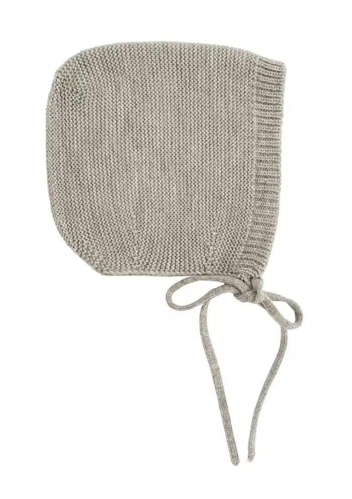 hvid strikmutsje grey melange