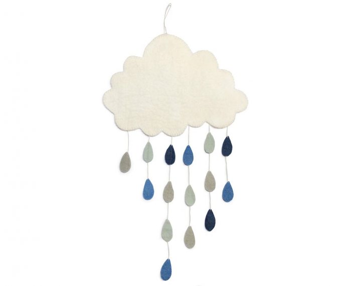 gamcha muurdecoratie wolk met regendruppels