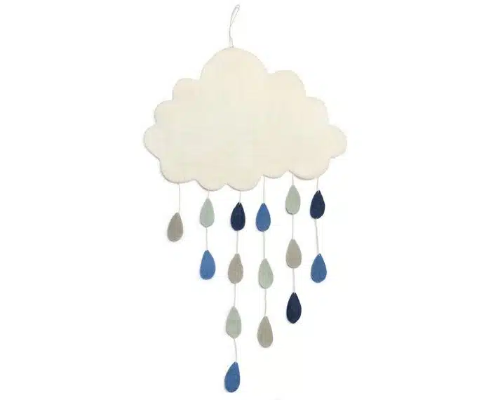 gamcha muurdecoratie wolk met regendruppels