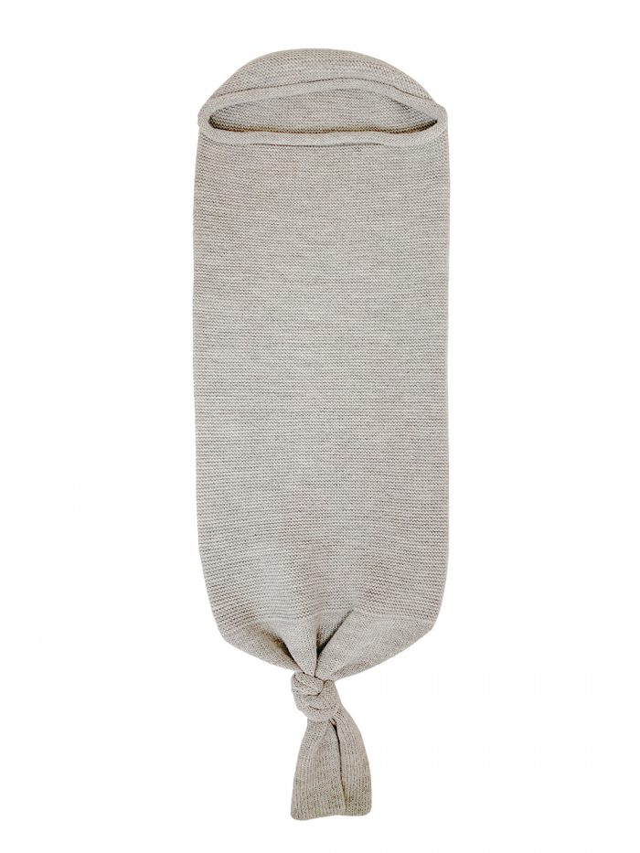 Hvid Merino Wol Baby Cocoon - grey melange - Afbeelding 2