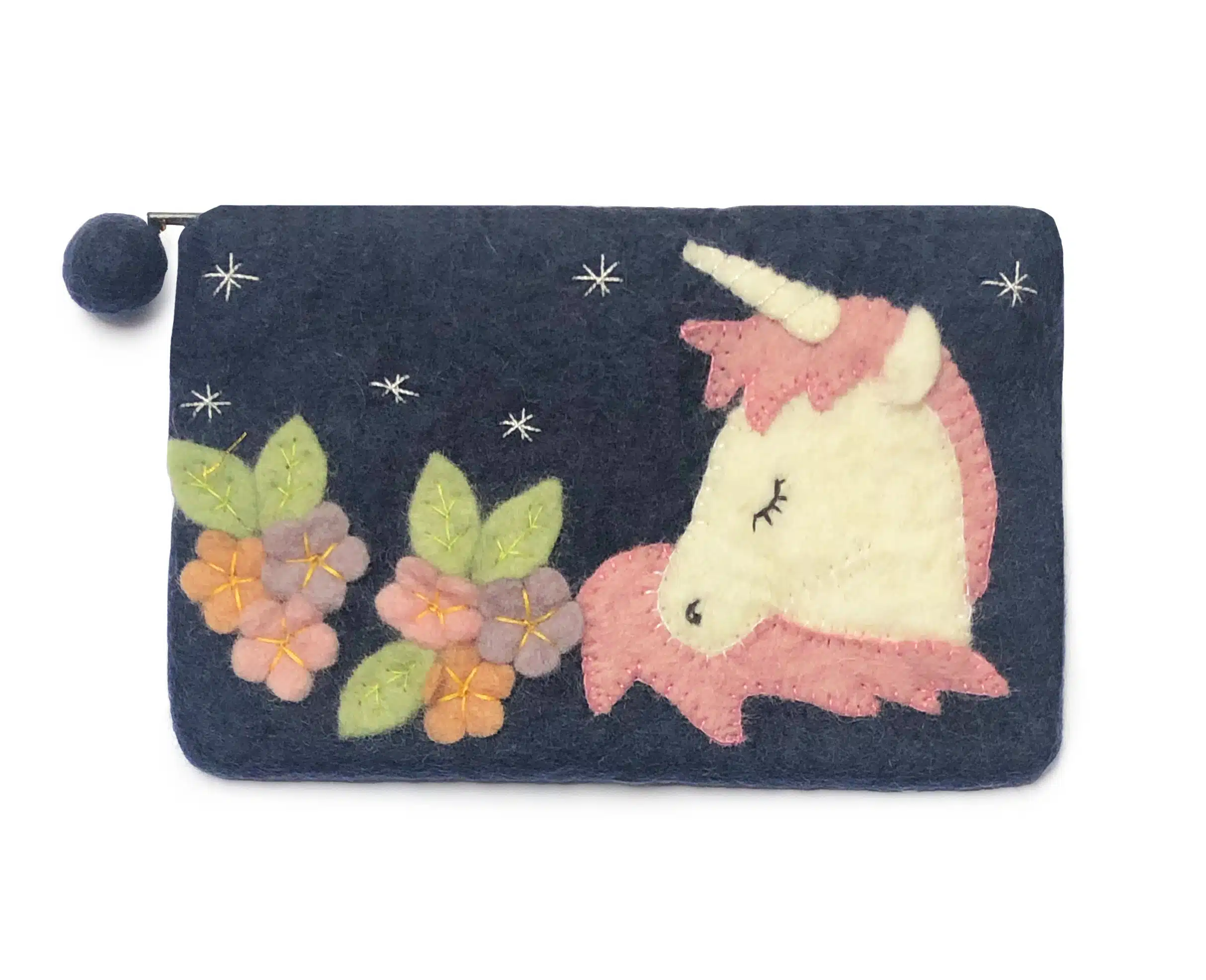 Gamcha Slapende Eenhoorn Etui of Toilettasje - donkerblauw