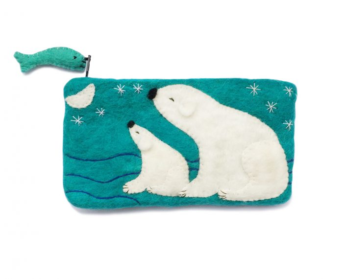 Gamcha IJsberen Etui of Toilettasje - turquoise blauw