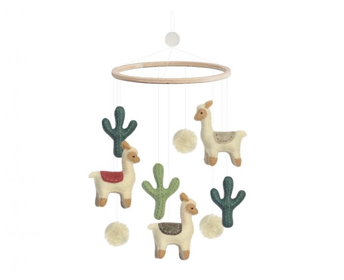 Gamcha Lama-Cactus Mobiel - wit/groen