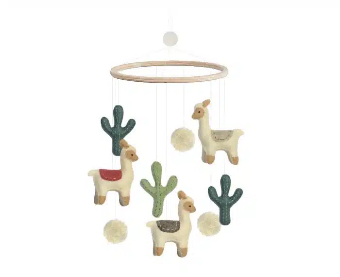 Gamcha Lama-Cactus Mobiel - wit/groen
