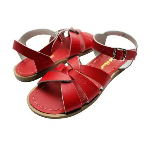 salt-water sandals original red color