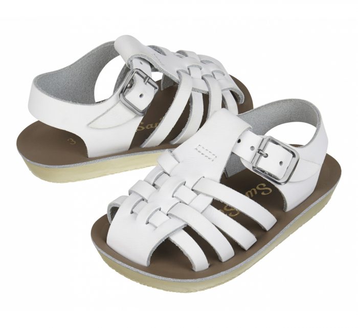 salt water sandals white
