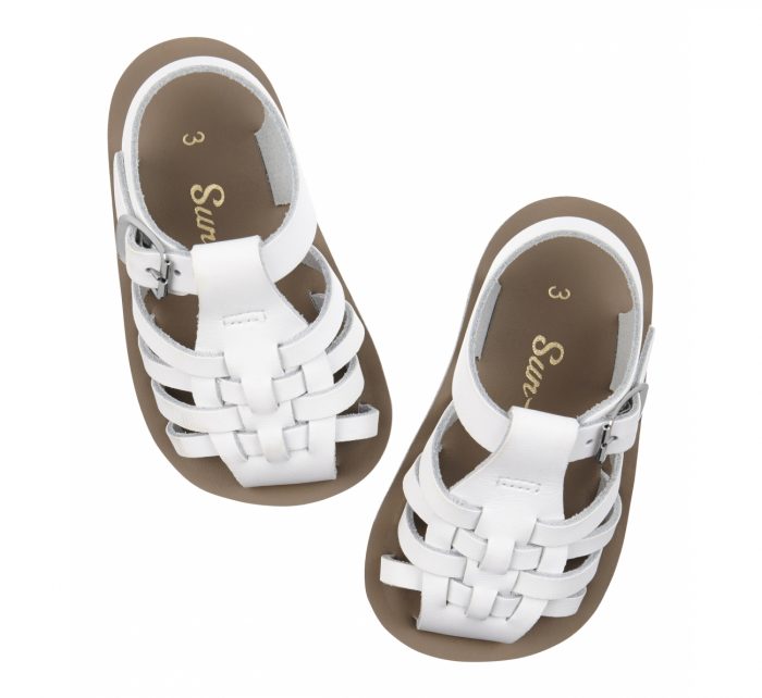salt-water sandals sailor white color