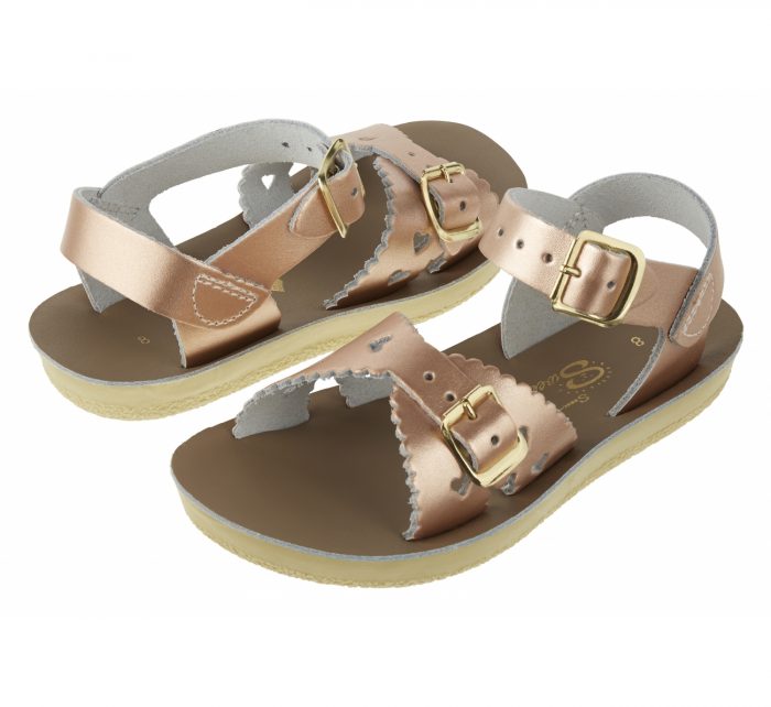 rose gold saltwater sandals