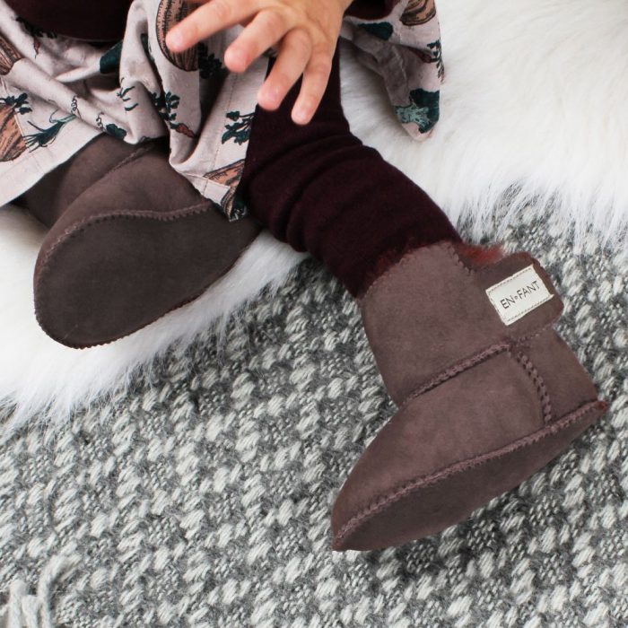 Enfant schapenleer baby bootees bruin