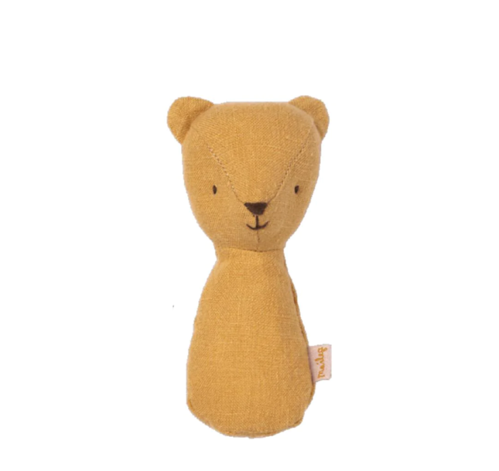 maileg teddy knuffelrammelaar dusty yellow