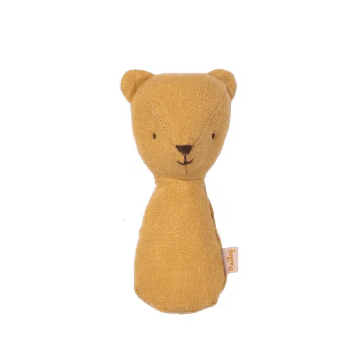 maileg teddy knuffelrammelaar dusty yellow
