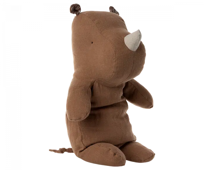 maileg safari friends neushoorn medium chocolate