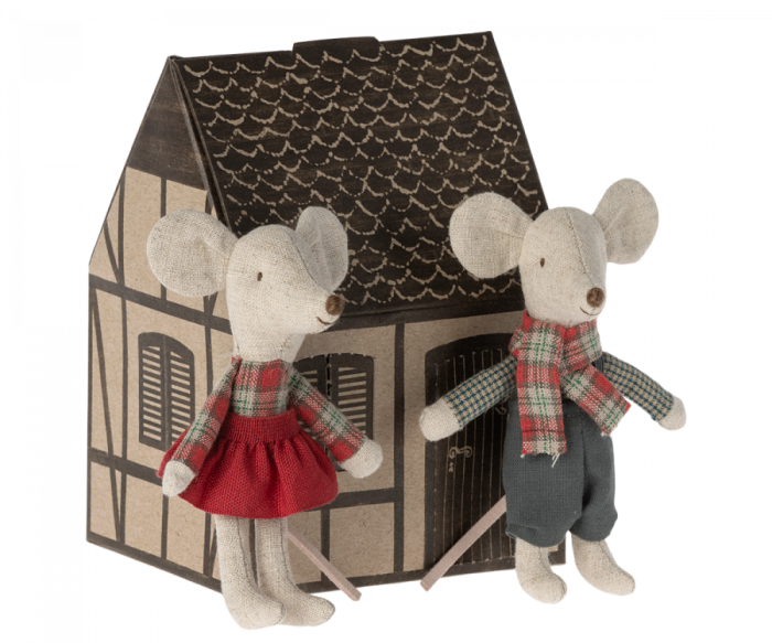 maileg winter tweeling muis kline broer en kleine zus