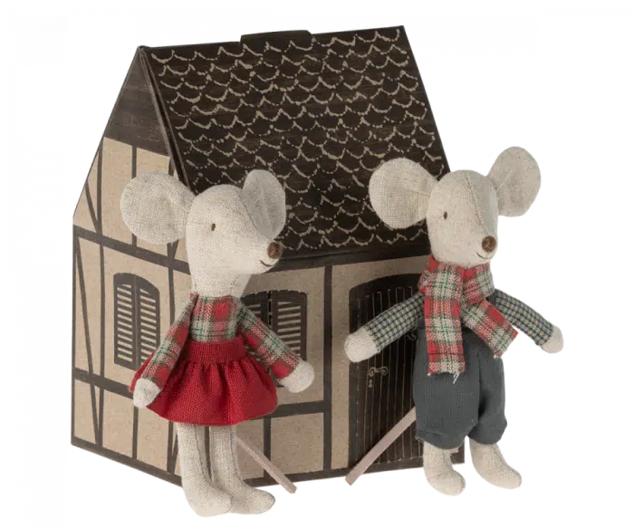 maileg winter tweeling muis kline broer en kleine zus