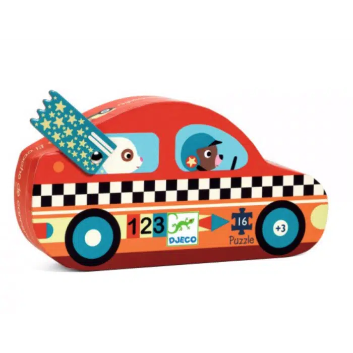 Djeco SILHOUETTE PUZZLE - The racing car - 16 pcs Kleine Planeet