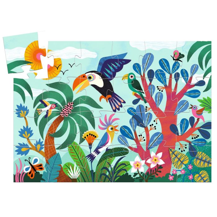Djeco Silhouette Puzzle - Coco The Toucan 24 Pcs - Afbeelding 2