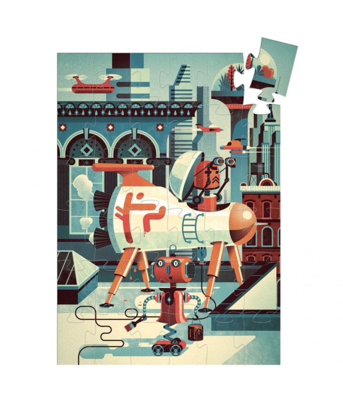 Djeco Silhouette Puzzel Bob de Robot 36 pcs - Afbeelding 2