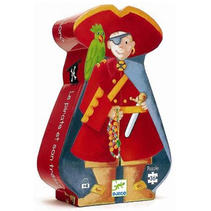 Djeco Silhouette Puzzel De Piraat en zijn Schat 36 pcs Kleine Planeet