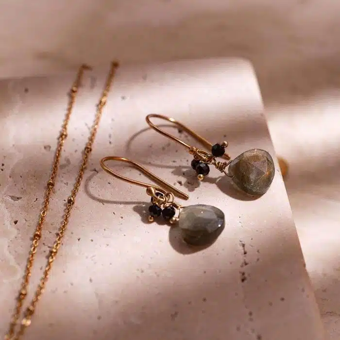 Imagination Labradorite Black Onyx Earrings GP - Afbeelding 2