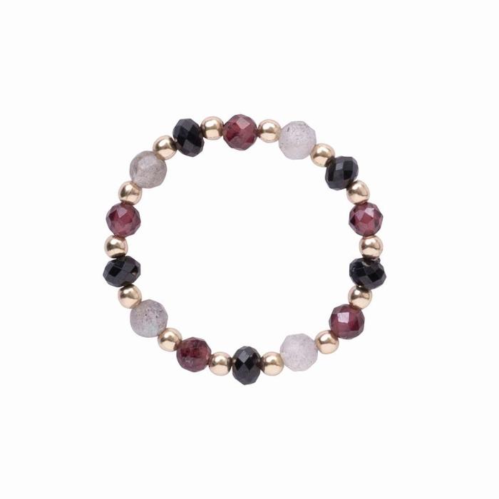 Unity Black Onyx Garnet Labradorite Ring GC
