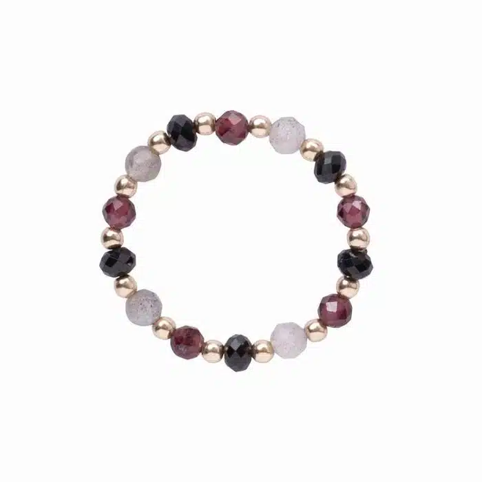 Unity Black Onyx Garnet Labradorite Ring GC