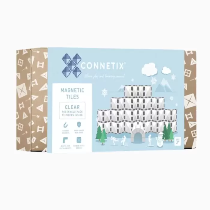 Connetix Tiles Clear Rectangle Pack - 12 stuks