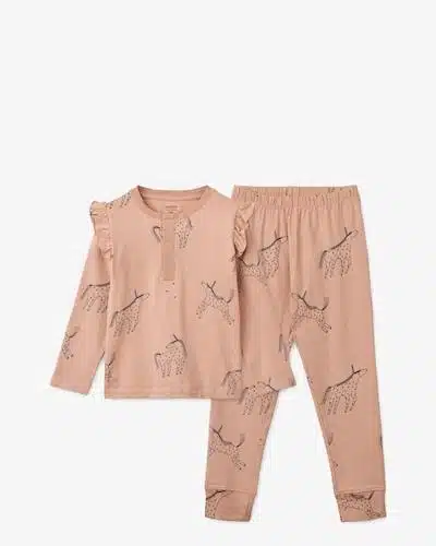 LieWood Wilhelm printed frill pyjama set