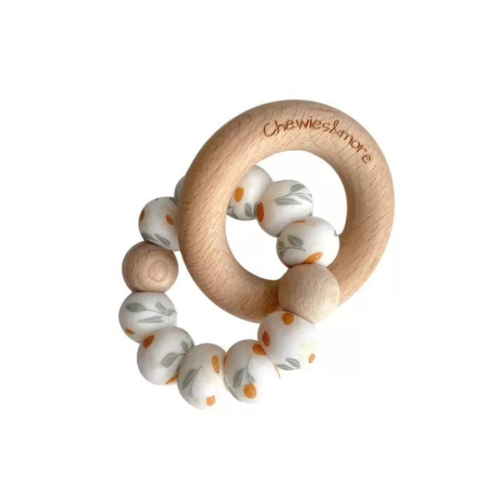 Chewies Basic Rattle Mini Mon Fleur White
