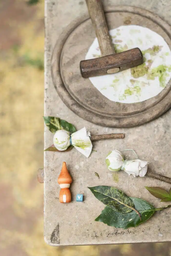 Grapat Houten Advent Kalender met bladeren en takjes