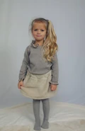 Two You Label - Two In One Teddy Skirt Teddy Beach And Taupe Velvet Rib